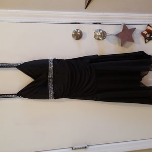 Trixxi Black Halter Dress with Rhinestones Size M
